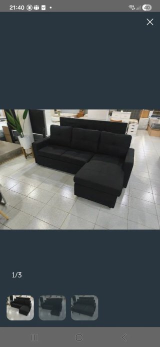 Sofá Cama Chaise Longue Negro