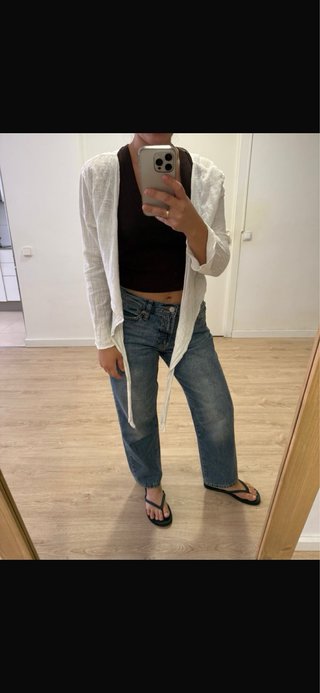Torera blanca de hilo mujer talla xs/s