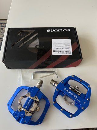 Pedales BUCKLOS Mixtos MTB Gravel Azules