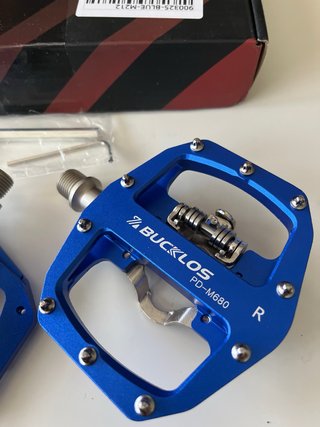Pedales BUCKLOS Mixtos MTB Gravel Azules