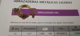 Lote 100 Abrazaderas Metálicas 28mm M6