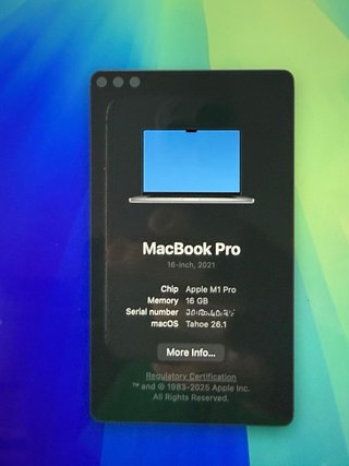 MacBook Pro 16” M1 Pro 16GB 512GB