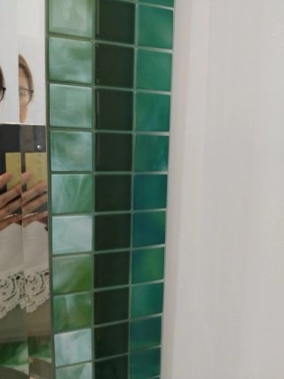 Lavabo de cristal fundido verde