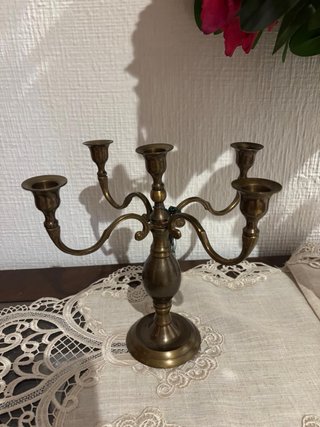Candelabro de metal 5 brazos