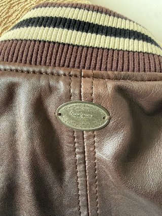 Chaqueta Piel Vintage Pepe Jeans Marrón/Gris