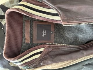 Chaqueta Piel Vintage Pepe Jeans Marrón/Gris