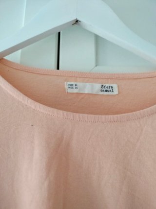 Camiseta Sfera Rosa Manga Encaje Talla XL