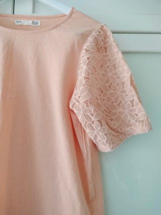 Camiseta Sfera Rosa Manga Encaje Talla XL