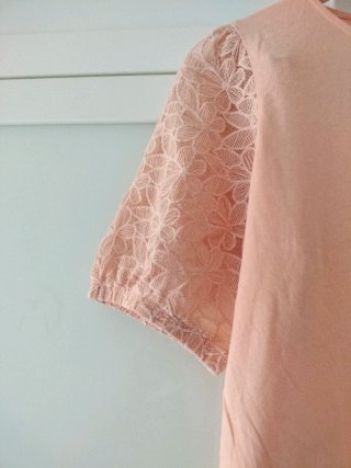 Camiseta Sfera Rosa Manga Encaje Talla XL