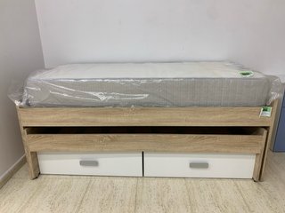 Cama nido con cajones madera y blanco