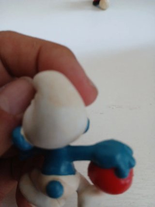 Set 2 Puffi bowling e calciatore ingialliti