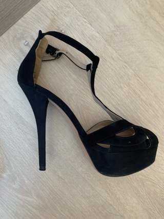 Sandalias Zara tacón negras plataforma