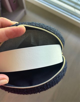 Borsa da toilette Chanel Tweed Blu