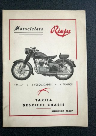 Tarifa despiece Rieju 175cc 1957