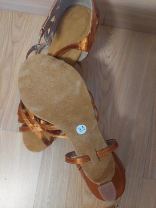 Zapatos de baile latino dorados/naranja