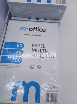 Paquete Folios A5 80gr, 7  Paquetes de 500 hojas, Papel Multifunción para Impresora Inkjet y Láser, Hojas A5 148 x 210 mm Ideale