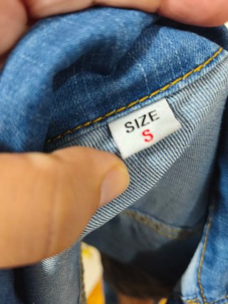 Chaqueta Biker Denim con Flecos talla S