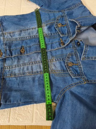 Chaqueta Biker Denim con Flecos talla S