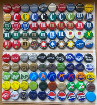 Lotto A58 Collezione di 100 tappi di corona da collezione