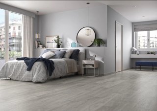 Suelo de parquet gris