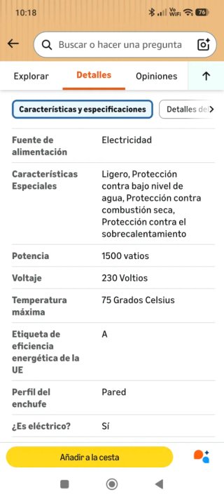Calentador de agua eléctrico 10L