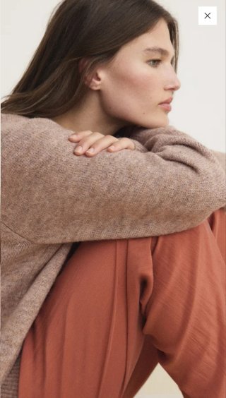 Jersey Mango Nuevo Rosa Beige Talla S
