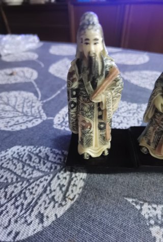 3 Figuras Chinas Artesanía Policromada