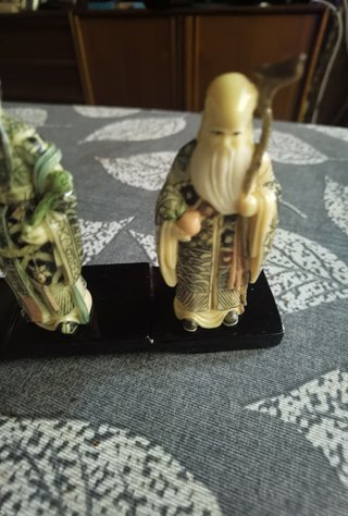 3 Figuras Chinas Artesanía Policromada