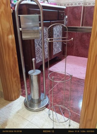 Accesorios baño metal plateado