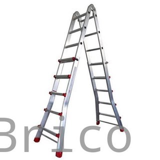 Escalera Telescópica Aluminio 4+4 Pestaña