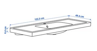 ORRSJÖN Lavabo nuevo 120 cm (sin mueble!)