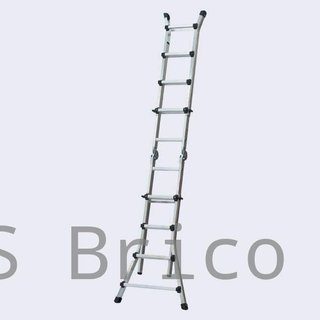 Escalera Telescópica Articulada Aluminio 4+4 Pestaña