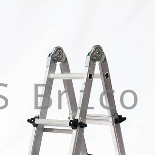 Escalera Telescópica Articulada Aluminio 4+4 Pestaña