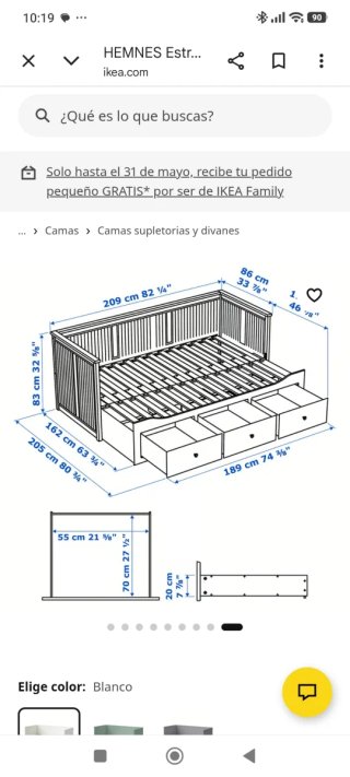 Cama nido blanca madera Hemnes