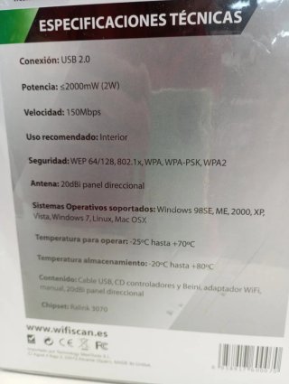 Adaptador WiFi Ralink WiFiSCAN WS2020