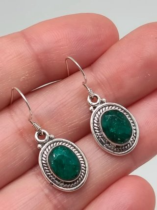 Pendientes Plata 925 y Esmeralda
