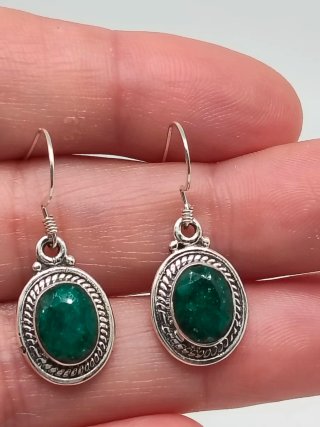 Pendientes Plata 925 y Esmeralda