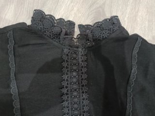 Camisa Sfera Mujer Negra Encaje