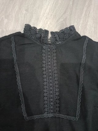 Camisa Sfera Mujer Negra Encaje