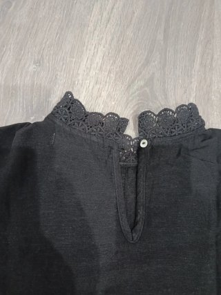 Camisa Sfera Mujer Negra Encaje