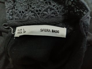 Camisa Sfera Mujer Negra Encaje