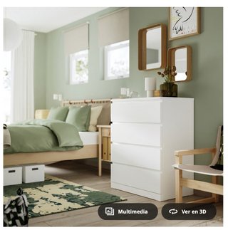 Cajonera Malm 4 cajones Ikea blanca
