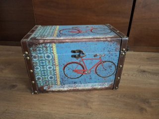 Baúl decorativo bicicleta azul vintage