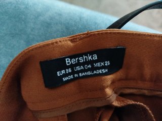 Pantalón Bershka Marrón Talla 36 Mujer