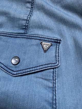 Camisa vaquera elástica Guess azul
