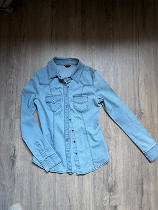 Camisa vaquera elástica Guess azul