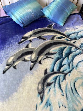 Due coperte con delfini, 150x190cm. Splendide