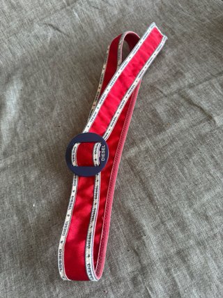 Cintura Diesel rossa lycra con fibbia rotonda