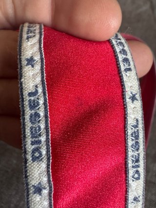 Cintura Diesel rossa lycra con fibbia rotonda
