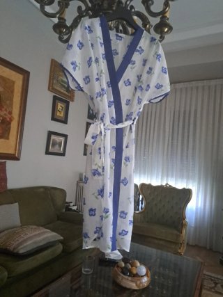 Bata Kimono Estampada Flores